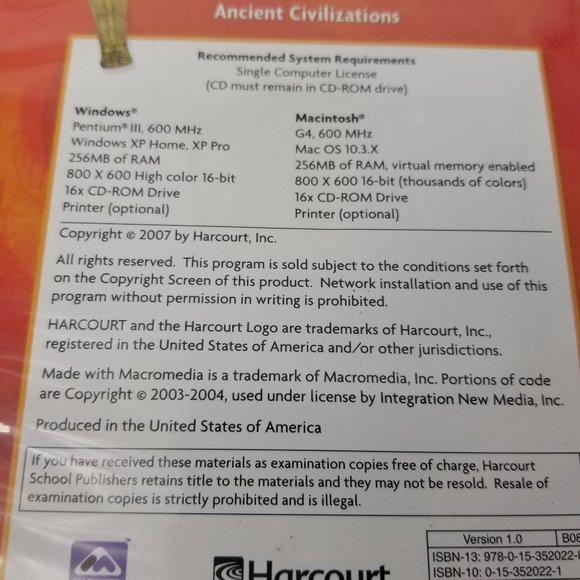 Social Studies Grade 7 Ancient Civilization Homework CD-Rom School Wind Mac - Picture 4 of 8